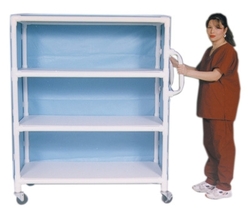 PVC Linen Carts w/Cover, 4 Sizes------Small 3-Shelf - PVC Linen Cart w/Cover--Large 3-Shelf